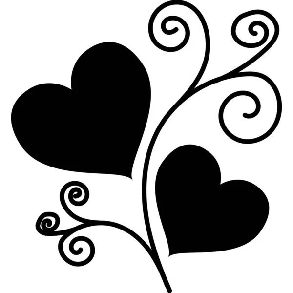 Floral Heart Glyphe Icône vecteur — Image vectorielle