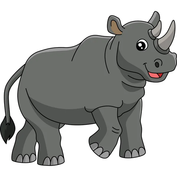 Rhino Cartoon Clipart Vector Illustration — Stock Vector