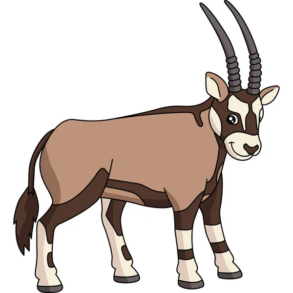Illustration vectorielle de clipart de bande dessinée Oryx — Image vectorielle