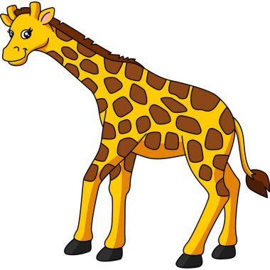 Zürafa Çizgi Filmi Clipart Vektör İllüstrasyonu