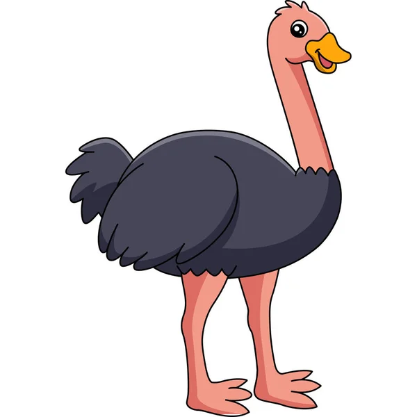 Ostrich Cartoon Clipart Vector Illustration — Stock Vector