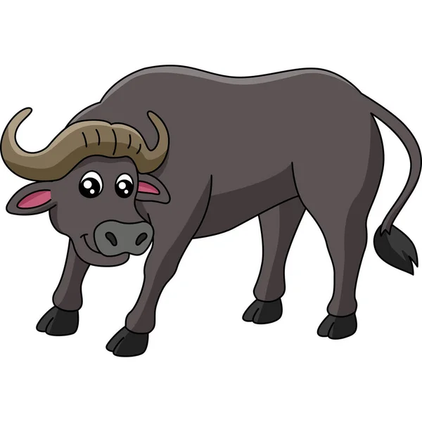 Buffalo Cartoon Clipart Vektor Illustration — Stockvektor
