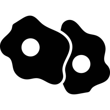 Sunny Side Up Yumurta Kabartma Simgesi Gıda Vektörü 