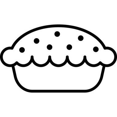 Apple Pie Ana Hattı Simge Gıda Vektörü