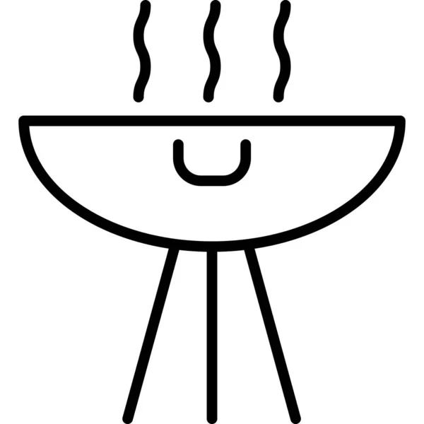 Grilled Barbeque Outline Icon Food Vector — Stock Vector