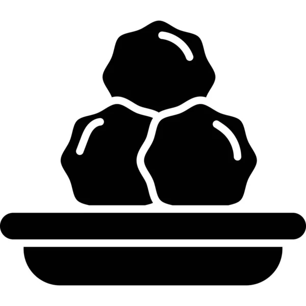 Gehaktballen Glyph Icon Food Vector — Stockvector