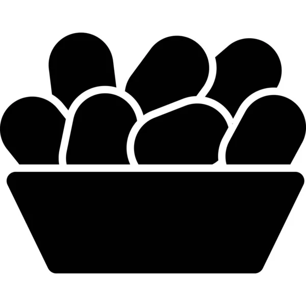 Chicken Nugget Glyph Icon Food Vector — Stock Vector