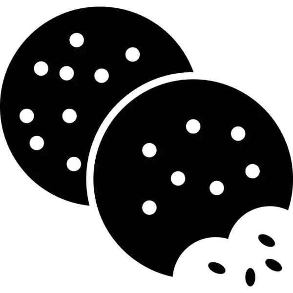 Cookie Glyph Icon Food Vector — Stockvector