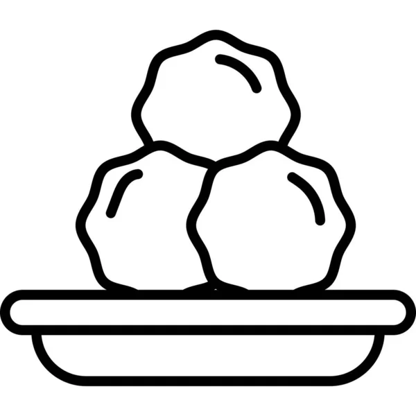 Meatballs Outline Icon Food Vector — Stock Vector