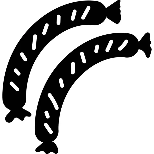 Saucisse Glyphe Icône vecteur alimentaire — Image vectorielle