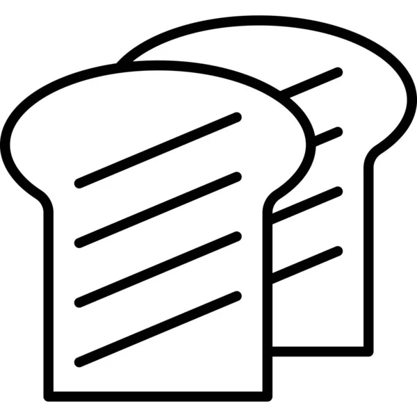Toast Bread Outline Icon Food Vector — Stockvector