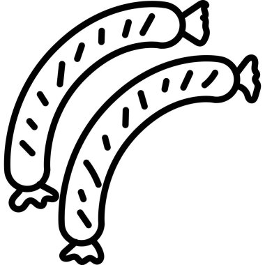 Sosis Ana Hattı Simge Gıda Vektörü