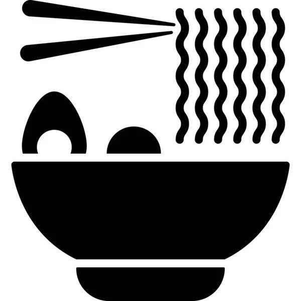 Ramen Glyph Icon Voedselvector — Stockvector
