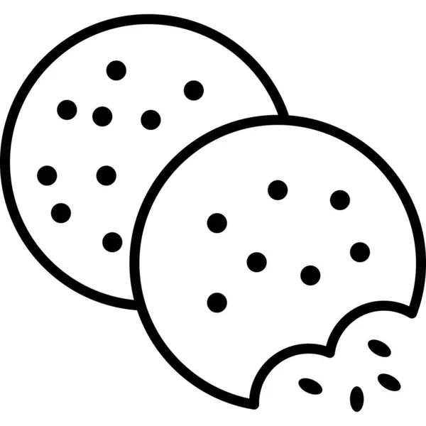 Cookies skissera ikonen Livsmedel vektor — Stock vektor