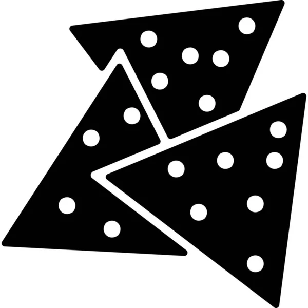 Tortilla Chip Glyph ikon élelmiszer-vektor — Stock Vector