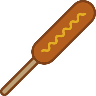 Corn Dog Doldurulmuş Taslak Simge Vektörü 