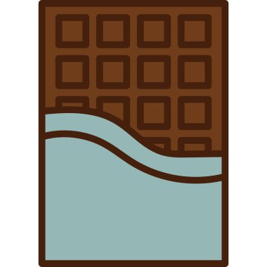 Çikolata Çubuğu Doldurulmuş Taslak Simge Vektörü 