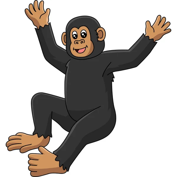 Chimpanzé Cartoon Clipart Vector Ilustração —  Vetores de Stock