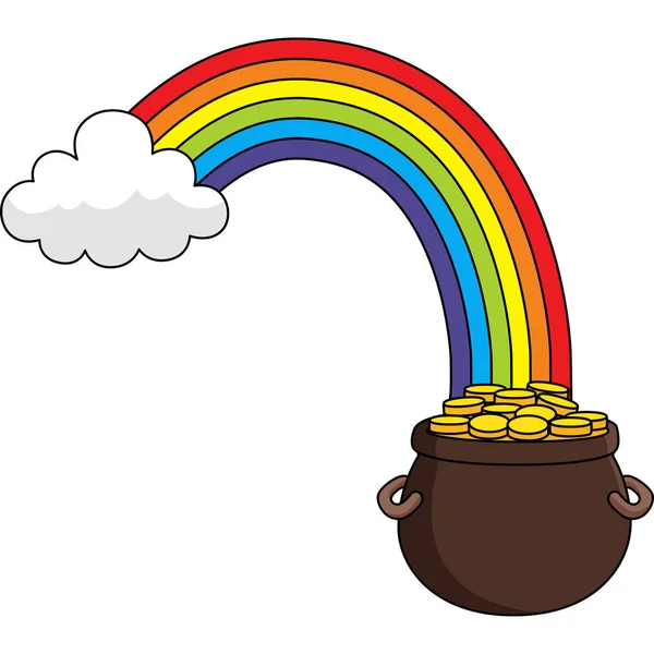 St. Patricks Dia Rainbow Cartoon Clipart Vector — Vetor de Stock