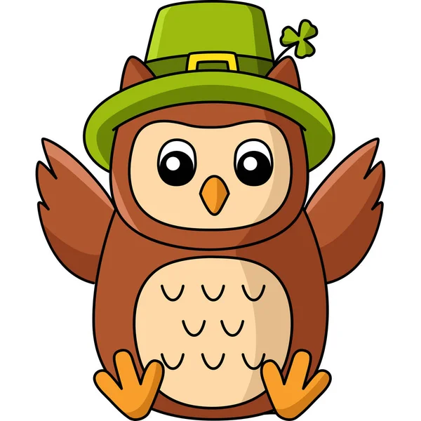 Día de San Patricio búho de dibujos animados Clipart Vector — Archivo Imágenes Vectoriales