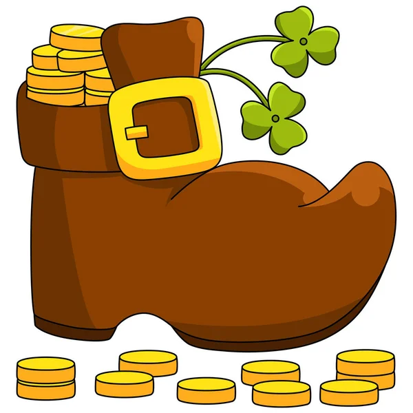 St. Patricks Day Shoe Cartoon Vector Colored — Stock Vector