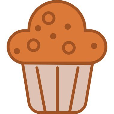 Kek Doldurulmuş Taslak Simge Vektörü 