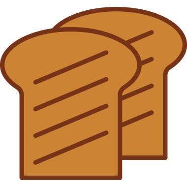 Ekmek Doldurulmuş Tost Ekmeği Taslak Simgesi Vektörü 