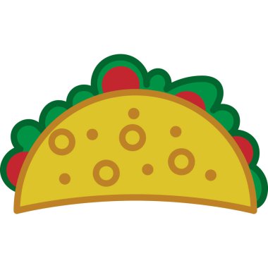 Taco Doldurulmuş Taslak Simge Vektörü 