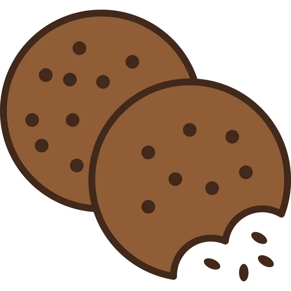 Cookie gefüllte Umrisse Icon Vector — Stockvektor