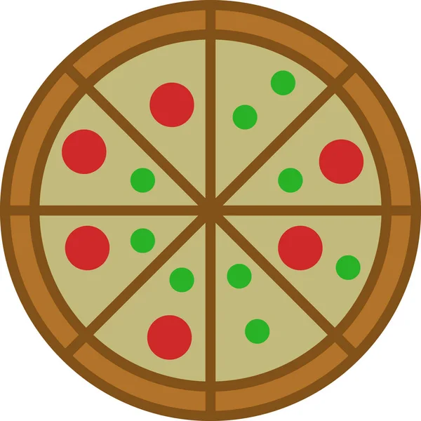 Pizza Filled Outline Icon Vector — Stock Vector