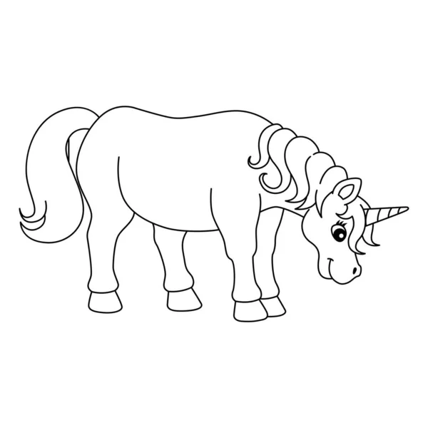 Halaman Warna Unicorn Terisolasi untuk Anak-anak - Stok Vektor