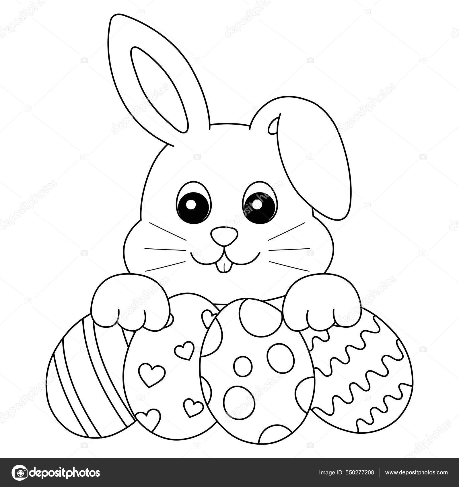 Conejo Recogiendo Huevo De Pascua Aislado Para Colorear Ilustraci n De conejo-recogiendo-huevo-de-pascua-aislado-para-colorear-ilustraci-n-de