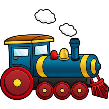 Buhar Lokomotifi Çizgi Filmi Clipart İllüstrasyonu
