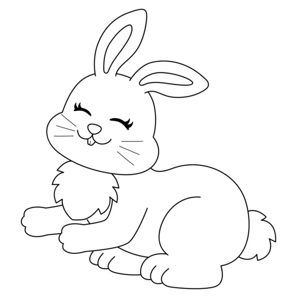 Easter Rabbit Isolated Coloring Page For Kids — Stock Vector