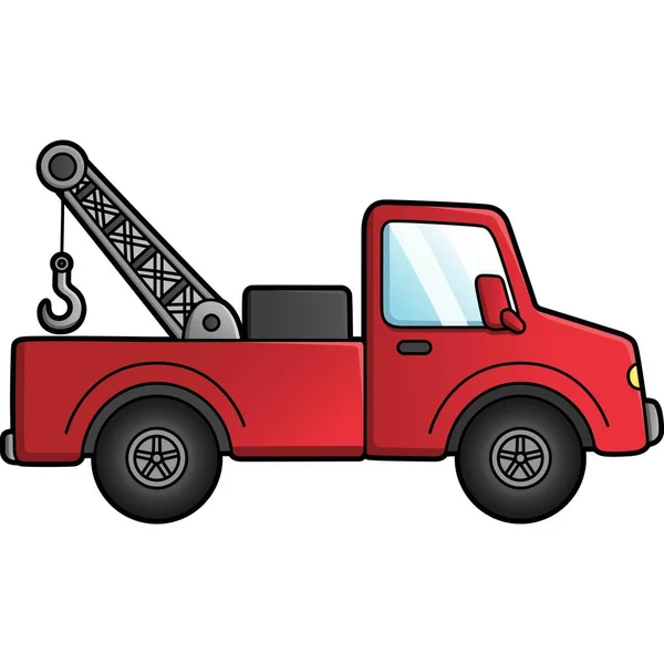 Tow Truck Cartoon Clipart Colored Illustration — 스톡 벡터