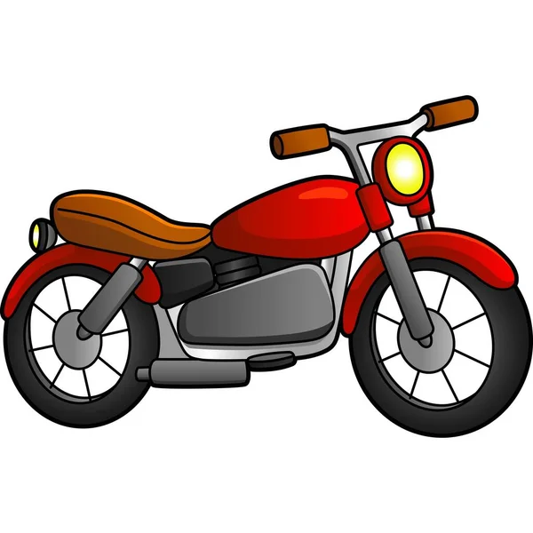 Ilustración de dibujos animados motocicleta Clipart color — Vector de stock