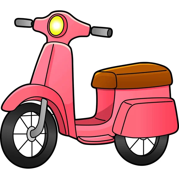 Scooter dessin animé couleur Clipart Illustration — Image vectorielle