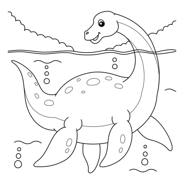 Página para colorear Plesiosaurus para niños — Archivo Imágenes Vectoriales