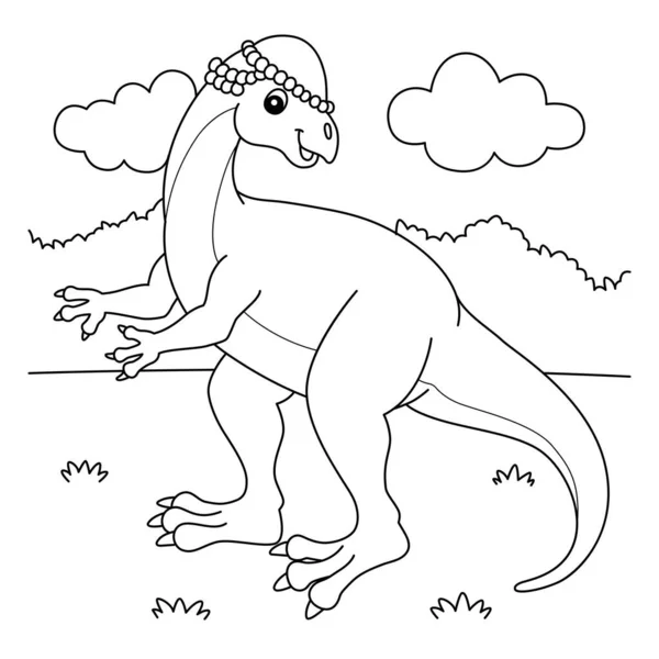 Wannanosaurus Kleurplaat voor kinderen — Stockvector