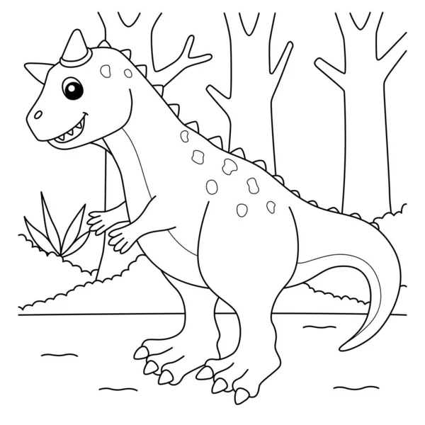 Carnotaurus omalovánky pro děti — Stockový vektor