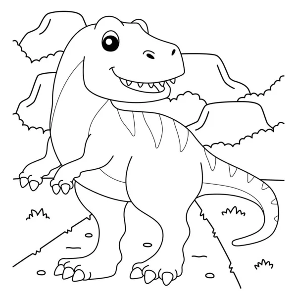 Çocuklar için Tyrannosaurus Boyama Sayfası — Stok Vektör