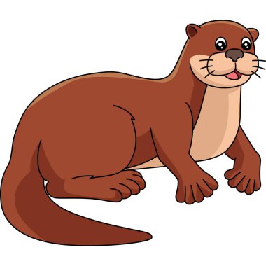 River Otter Çizgi Filmi Clipart İllüstrasyonu
