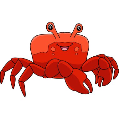 Kırmızı Jamaika Yengeç Çizgi Filmi Clipart İllüstrasyonu