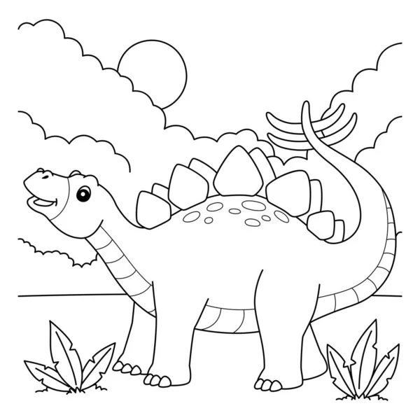 Stegosaurus omalovánky pro děti — Stockový vektor