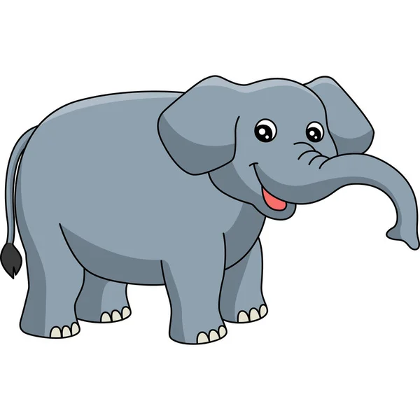 Γελοιογραφία ελέφαντα Χρωματιστά κλιπ Εικονογράφηση — Διανυσματικό Αρχείο