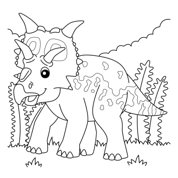 Halaman Warna Xenoceratops untuk Anak-anak - Stok Vektor