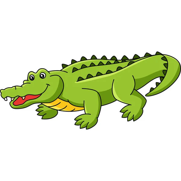 Crocodilo Cartoon colorido Clipart Ilustração — Vetor de Stock