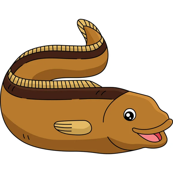 Ilustración de Clipart de dibujos animados de anguila — Archivo Imágenes Vectoriales