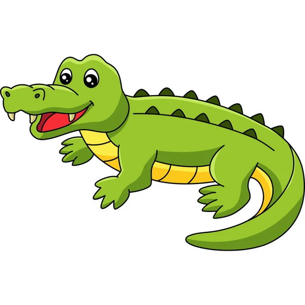 Crocodile Cartoon Colored Clipart Illustration — Stock Vector