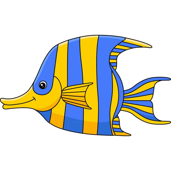 Angelfish Cartoon Colored Clipart Illustration — Stock Vector